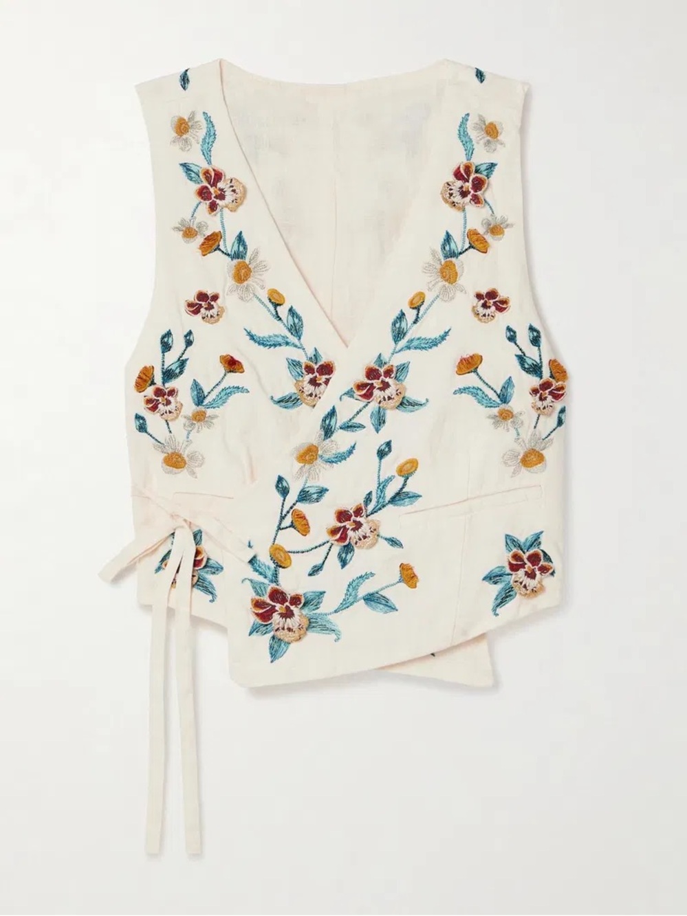 Agua Bendita Floral wrap vest top